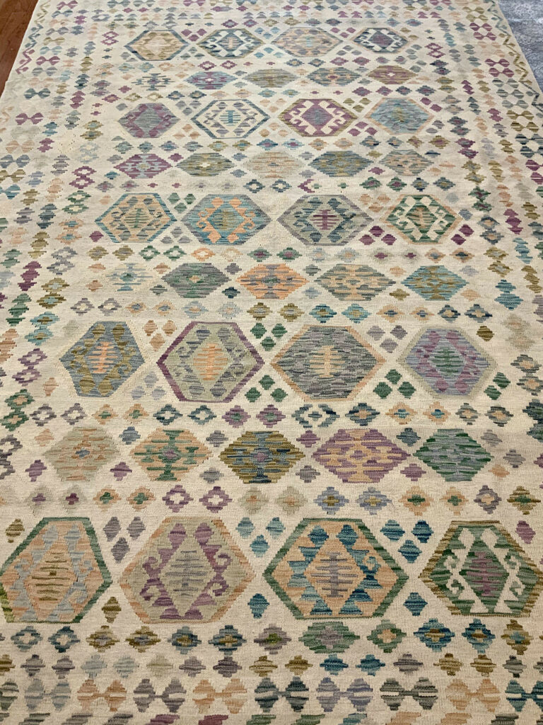 Kilim Rug Afghanistan 9x12 Beige Anabel's Oriental Rugs