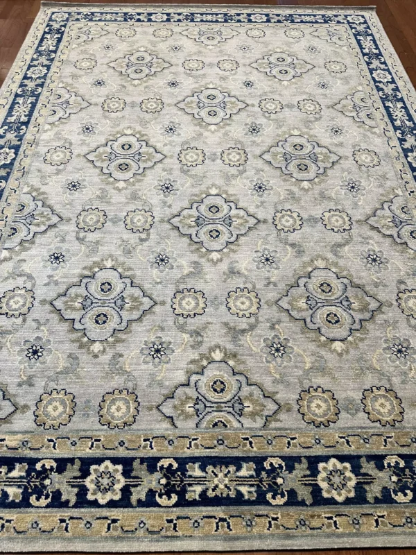 Oushak Rug - India - 9 X 12 - Light Grey - Image 2