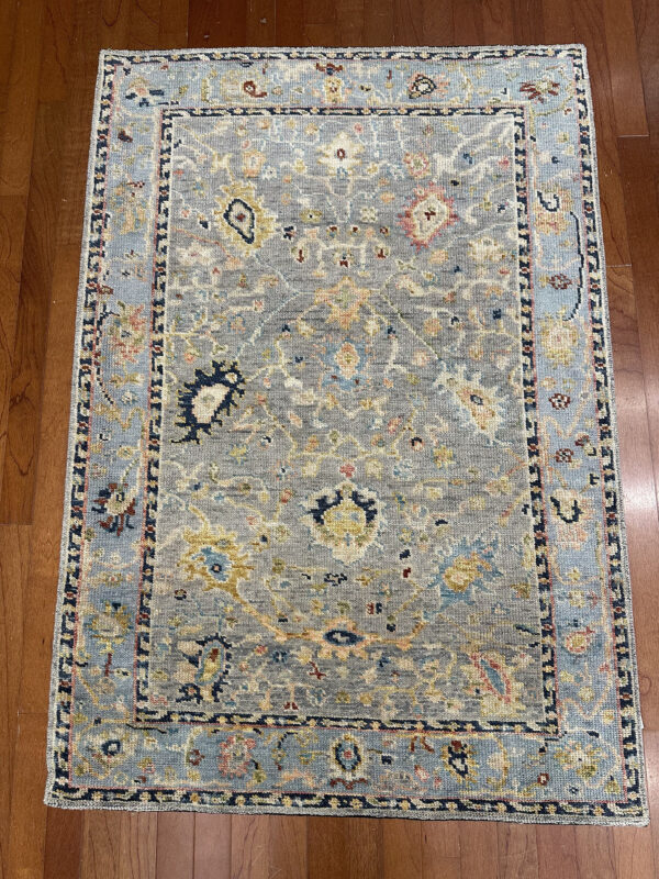 Saga Rug - India - 4 X 6 - Grey - Image 2