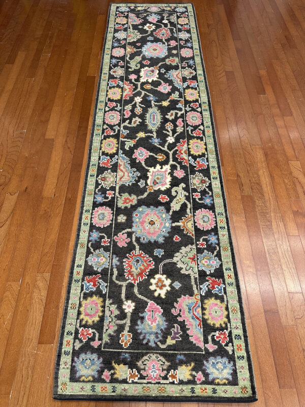 Popley Rug - India - 3 X 12 - Black - Image 2