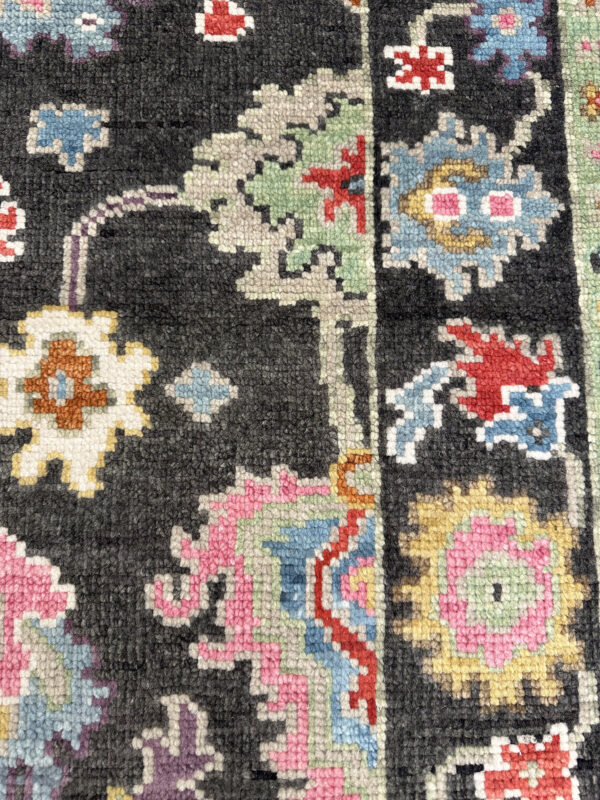 Popley Rug - India - 3 X 12 - Black - Image 3